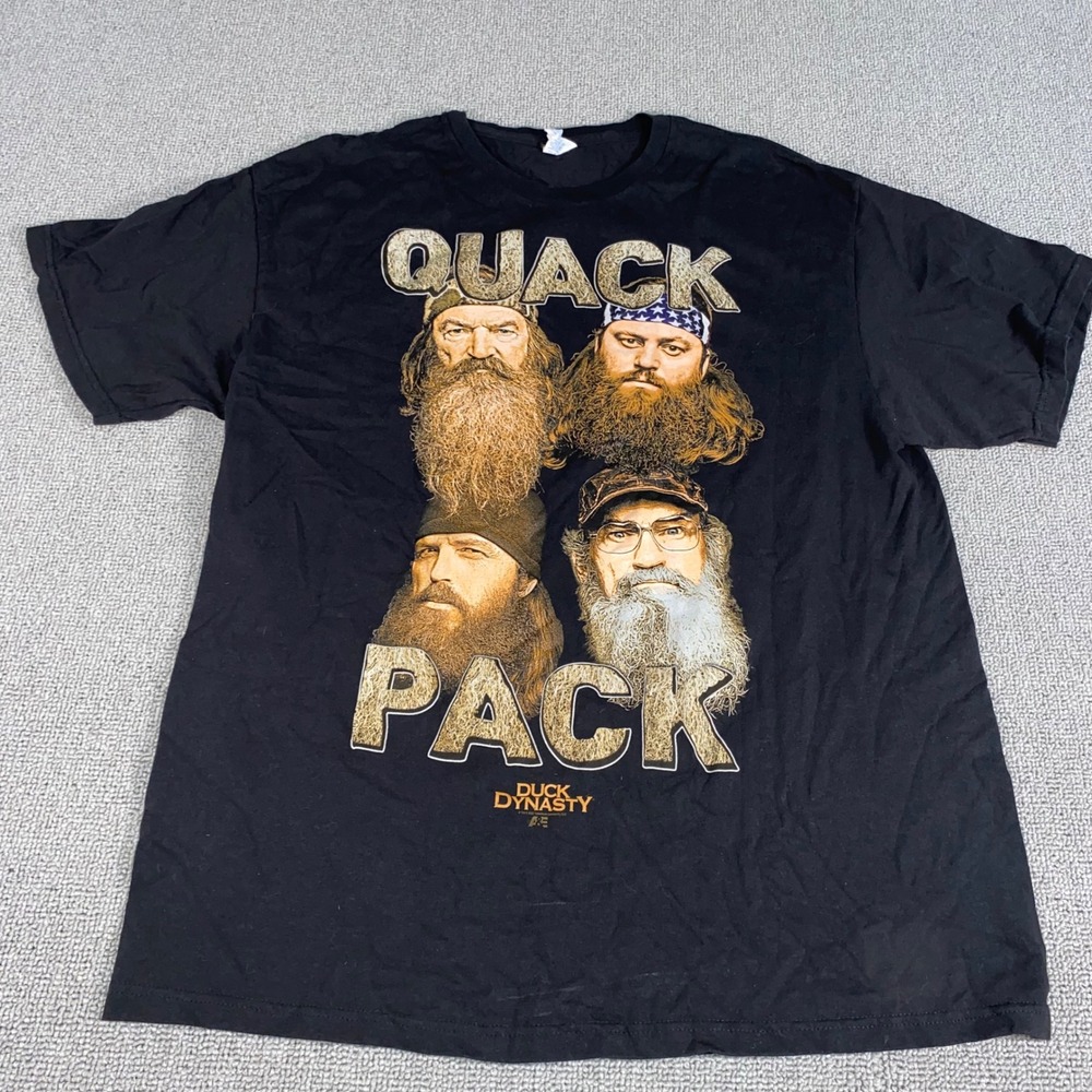 Duck Dynasty Quack Pack T Shirt Mens XL Black Graphic Short Sleeve A&E Robertson